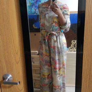 Anthropologie silk jumpsuit